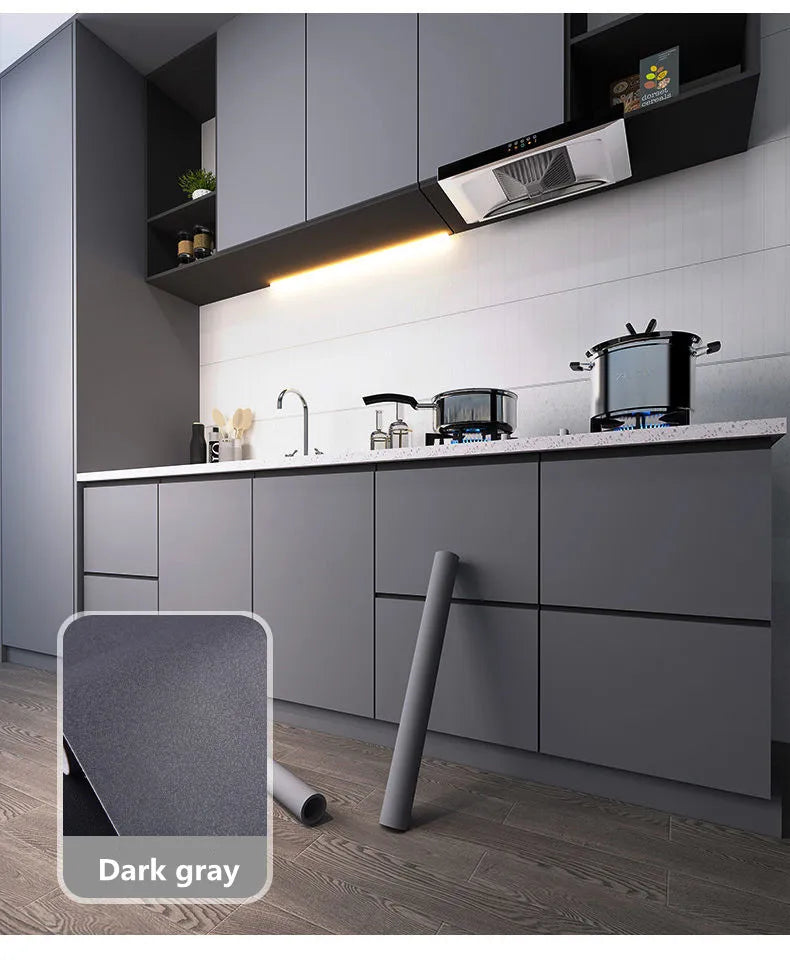 Modern Self-Adhesive Waterproof Wall Stickers, Vinyl Film, Contact Paper, Monochromatic, Cabinet, Home Decor, Kitchen