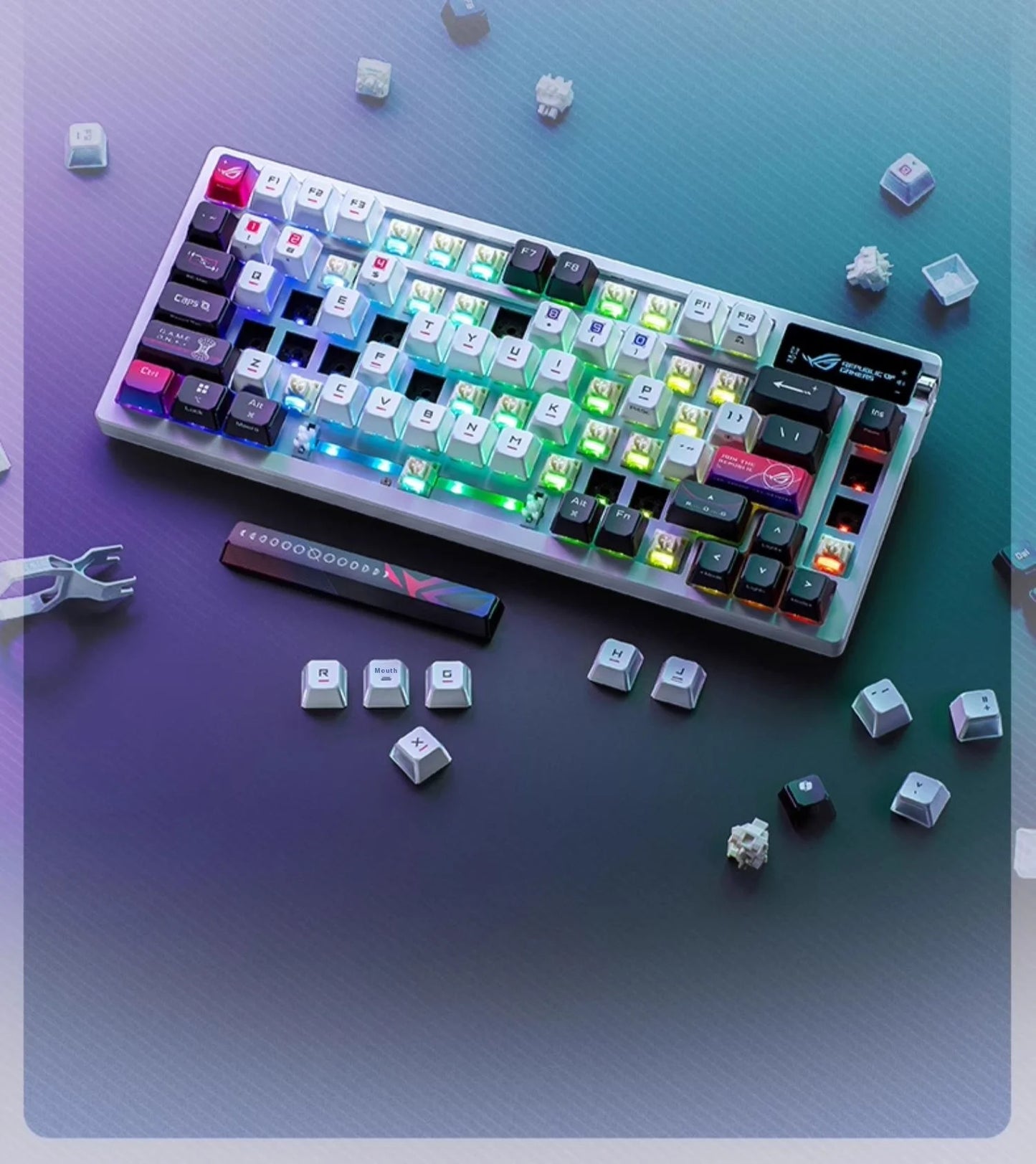 ROG Azoth X Wireless Tri-mode Mechanical Keyboard Hot Swap 2“OLED Screen Gasket Mount Custom PC Esport Laptop Gaming Keyboards