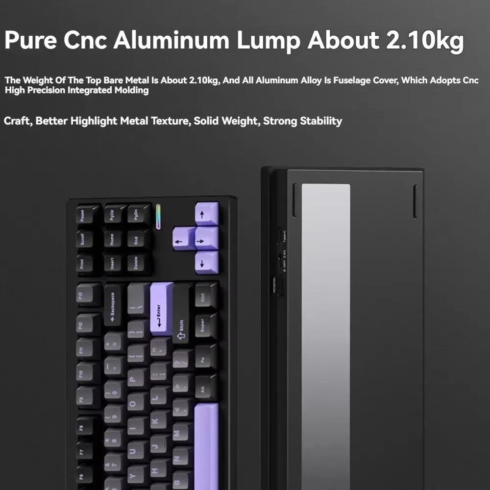 MCHOSE GX87V2 Mechanical Keyboard Wireless Tri-mode Hot-Swap GASKET RGB Quick Release Custom CNC Aluminum Office Gaming Keyboard