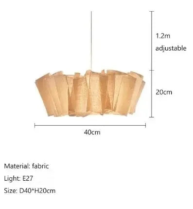 Handmade fabric LED chandelier Japanese retro study bar homestay living room fabric lighting
