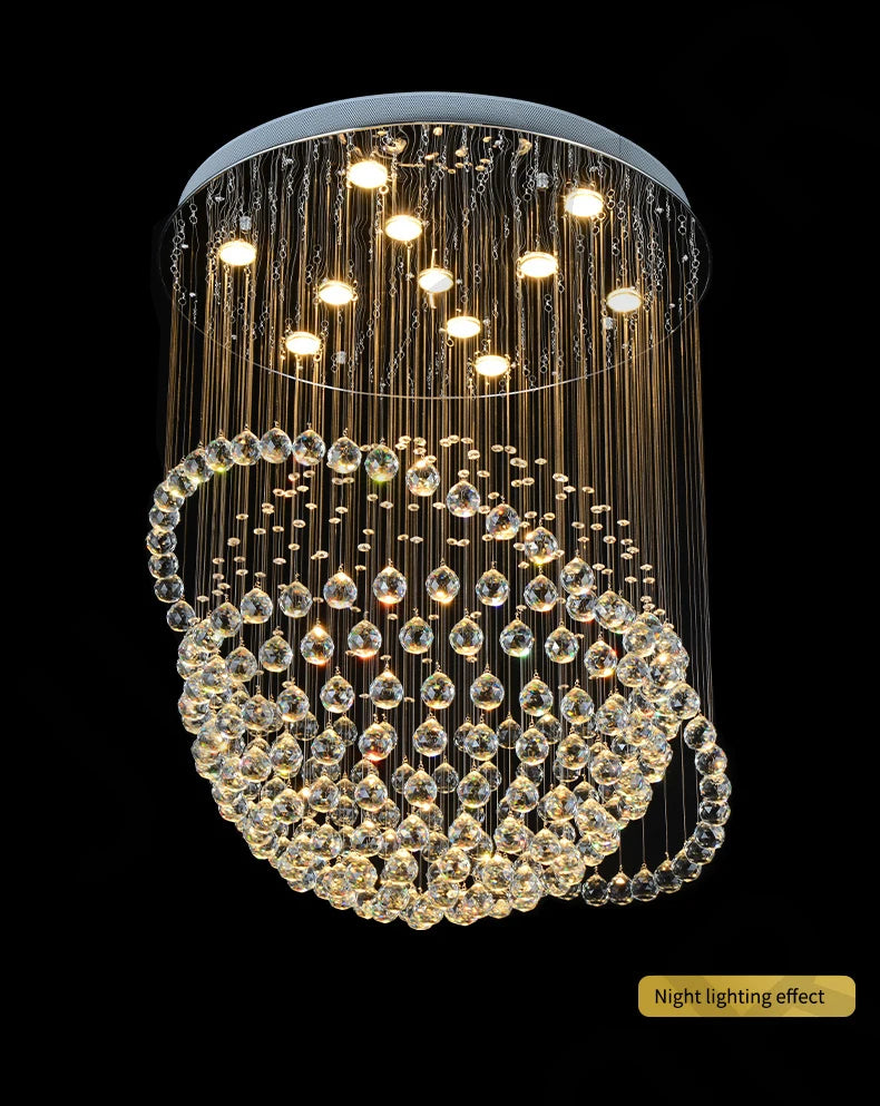 Creative Crystal Chandelier, Hotel Lobby, Restaurant, Duplex Building, Villa, High Ceiling, Living Room, Staircase, Long Chandel