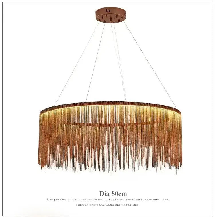 2024 Modern Art Decor Tassel Pendant Lamps Chain Chandelier for Bedroom Living Room Restaurant Lights Winfordo 110V / 220V