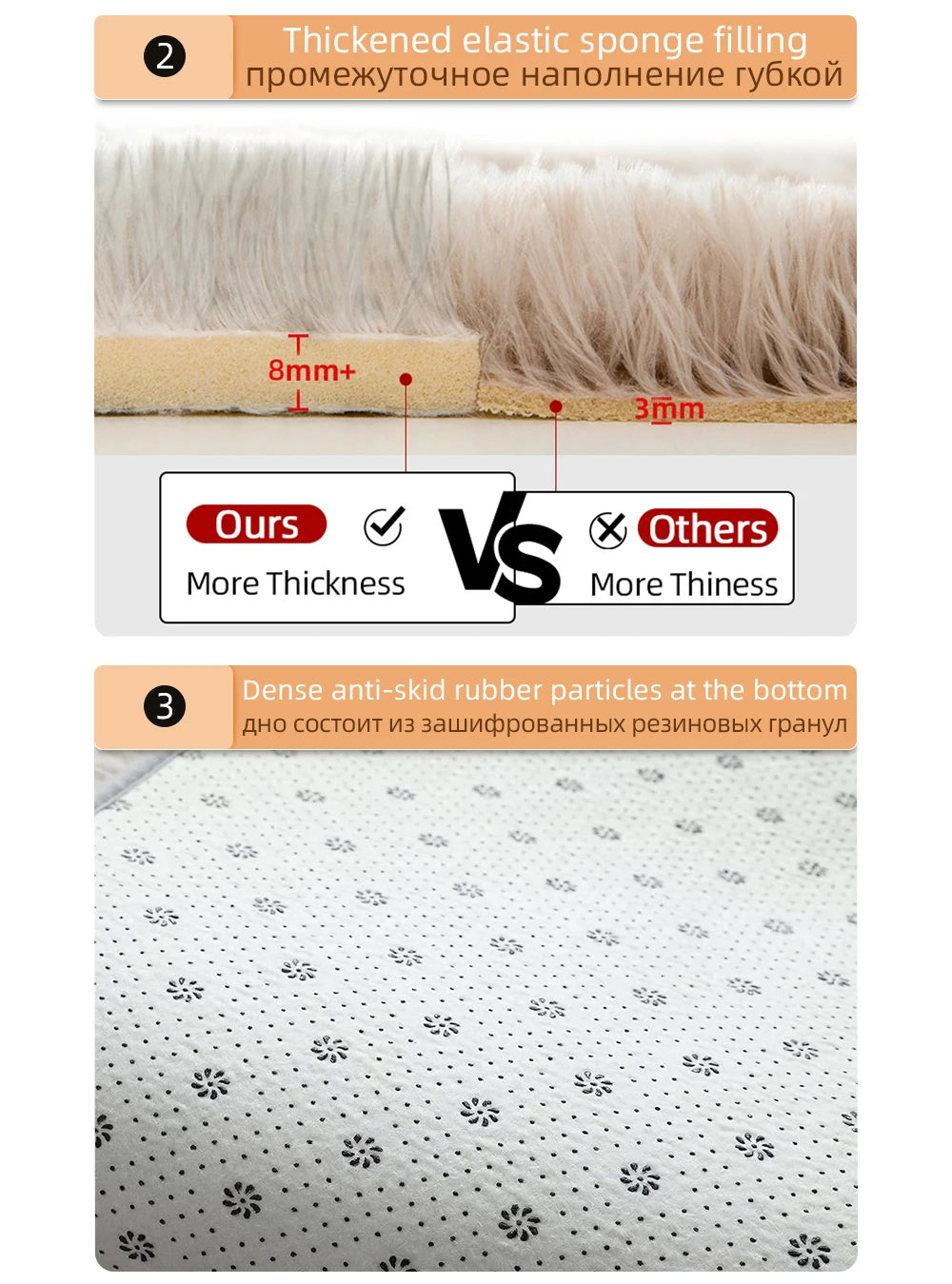 Thicken plush carpet home decoration Large Area Rug Fluffy warm winter carpets for living room rugs for Bedroom floor mats