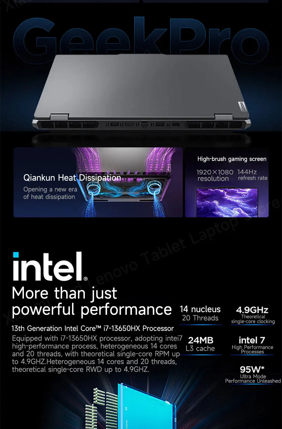 Lenovo Gaming Loptop LEGION GeekPro G5000 15.6“144Hz Intel I7-13650HX 16/32G DDR5 512G/1TB/2TB Pcie 4.0 SSD RTX4060 Notebook PC