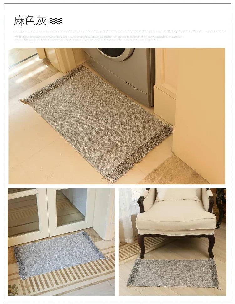 WINLIFE Cotton Blending Fiber Carpets Decorative Area Rugs For Living Room/Bedroom Entrance Doormat Bedside Rugs Washable Mats