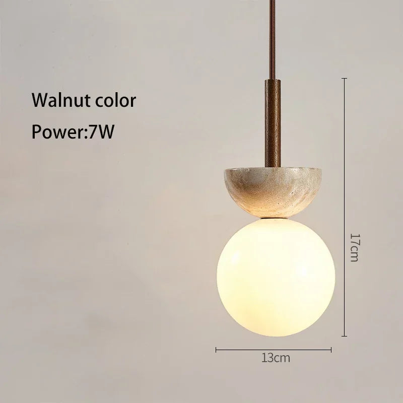 Cream Style Pendant Lamp Bedroom Bedside Led Chandelier Stone Wood Light Designer Bauhaus Medieval Restaurant Bar Small Lights
