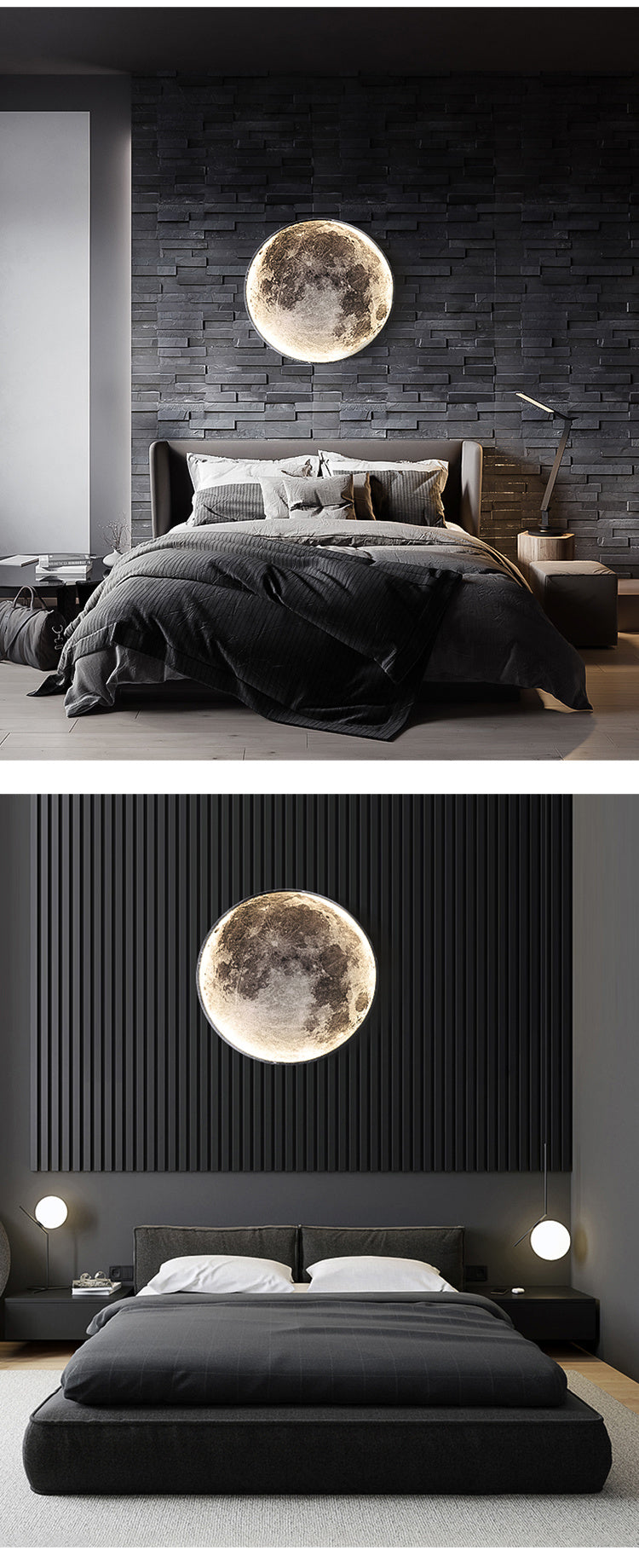Nordic Modern Designer Art Minimalist Moon Wall Lamp Foyer Gallery Background Bedroom Bedside Roof Creative Decoration Hotel Bar