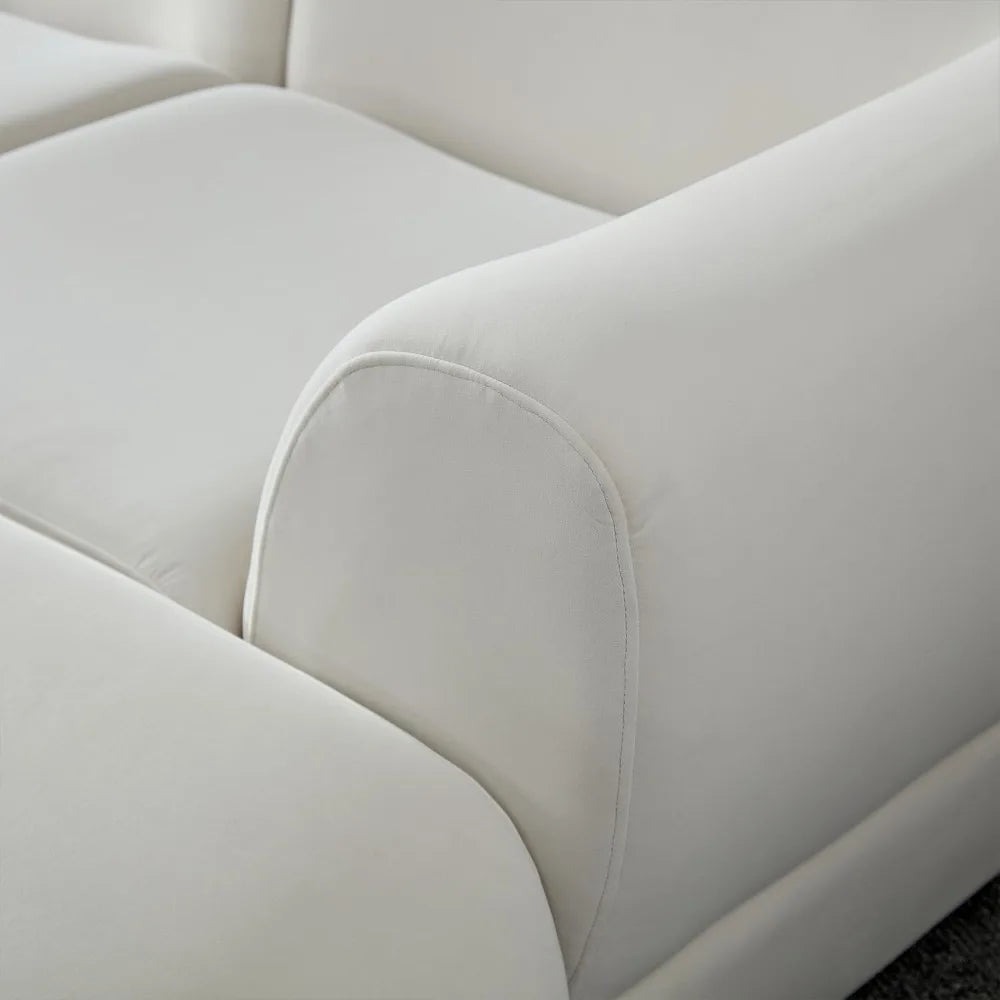 135"Curved Sectional Sofa,Modern Boucle Fabric Upholstered Modular Couch Oversized 6-Seat Sofa for Living Room,Bedroom,Apartment