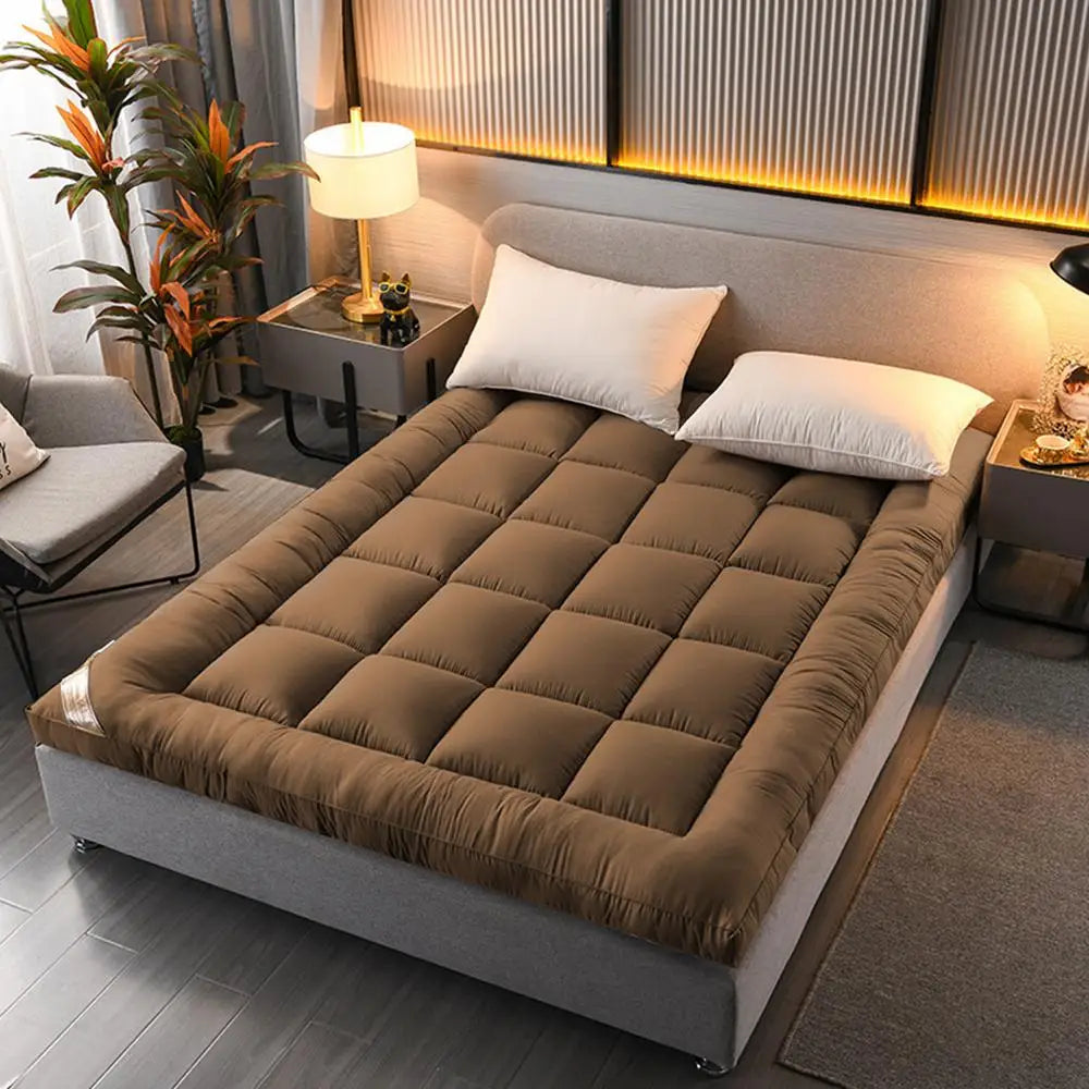 Soft Filling Mattress Pad Soft Down Velvet Tatami Mats Mattress Fluffy and Breathable Relieve Body Stress Soft Cushion Anti-Slip