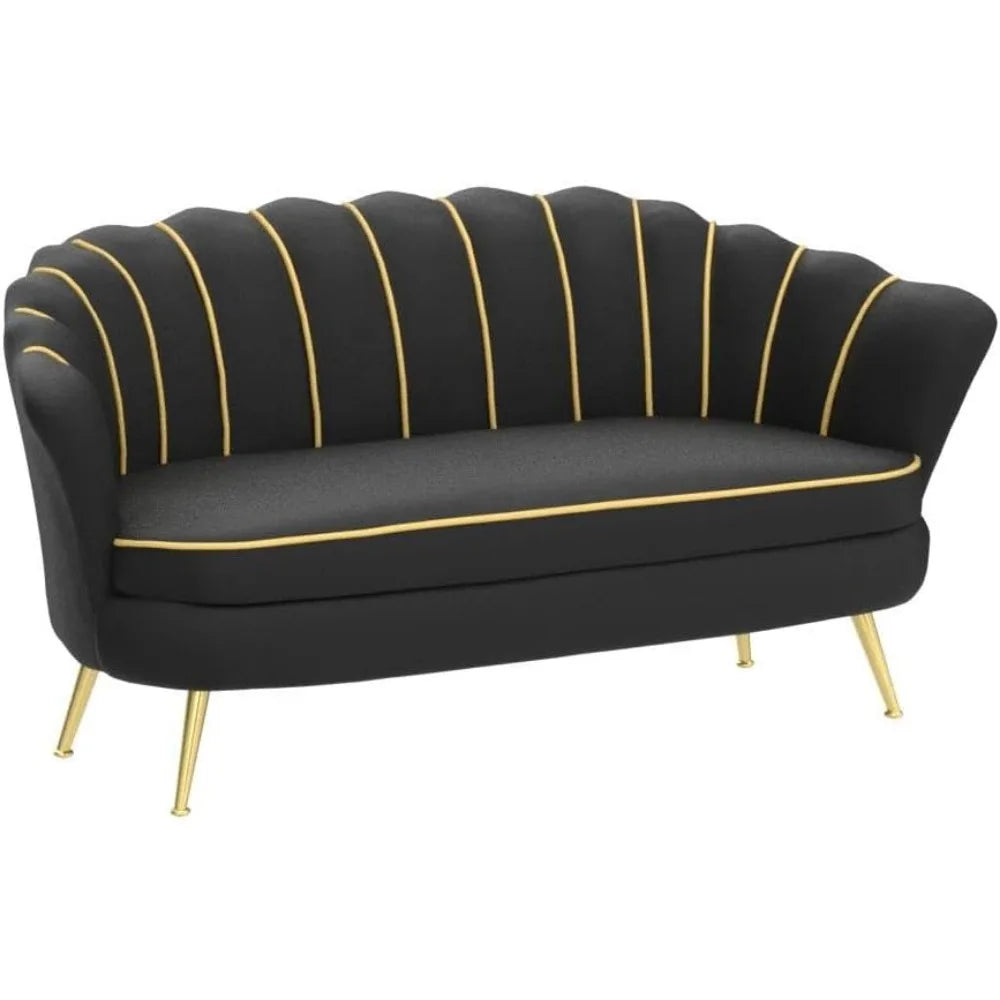 Loveseat Couch, Modern Velvet Sofa Accent Upholstered Settee, 2 Seater Small Loveseat for Small Spaces, Office, Bedroom, Living