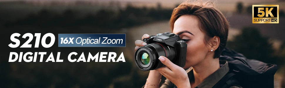 NBD 5K Digital Cameras For Photography, 16X Optical Zoom Camera With WiFi & App Control,64MP Vlogging Camera With 3-inch Screen