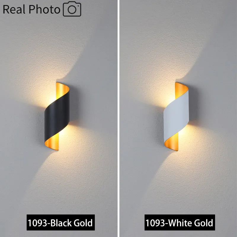 JoollySun Wall Light Outdoor Lamp Home Decor Lighting for Balcony Garden LED Waterproof Aluminium Modern Wall Mounted Sconces