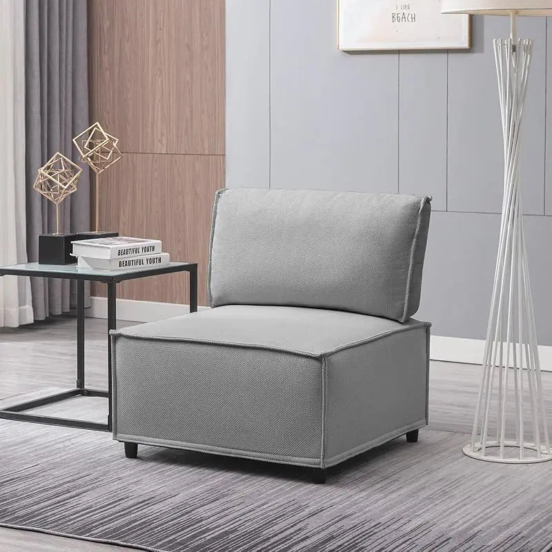 Modular Sectional Sofa with Chaise, Convertible Oversize L Shaped Couch with Reversible Ottoman,Linen 6 Seater Free Combination