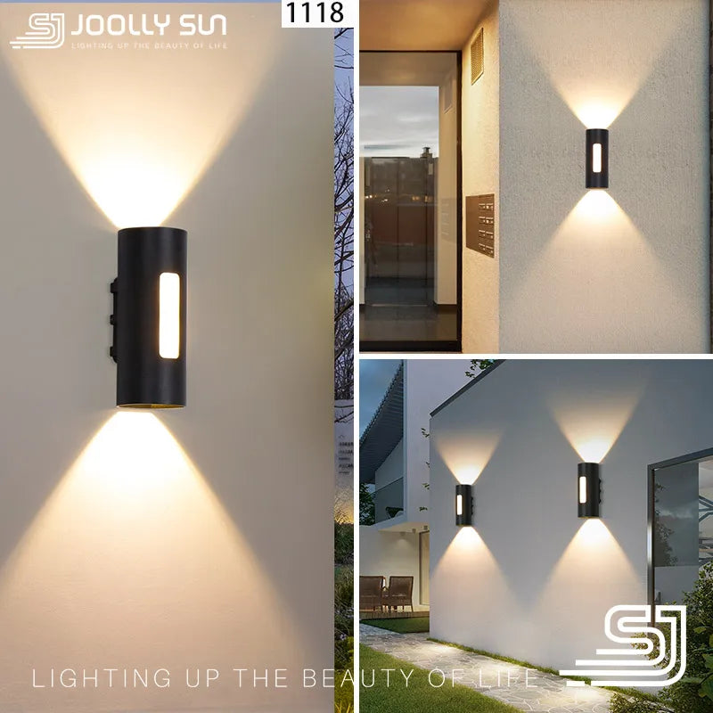JoollySun Wall Light Outdoor Lamp Home Decor Lighting for Balcony Garden LED Waterproof Aluminium Modern Wall Mounted Sconces