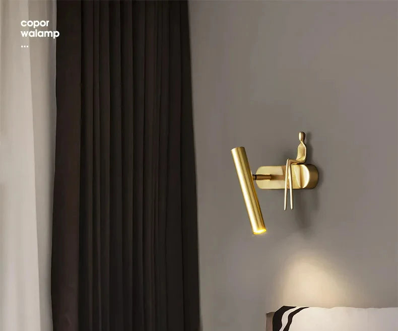 Creative LED Wall Lamp Personality Postmodern Living Room Background Wall Light Luxury Bathroom Bedside Wall Lamp Decor Fixtures