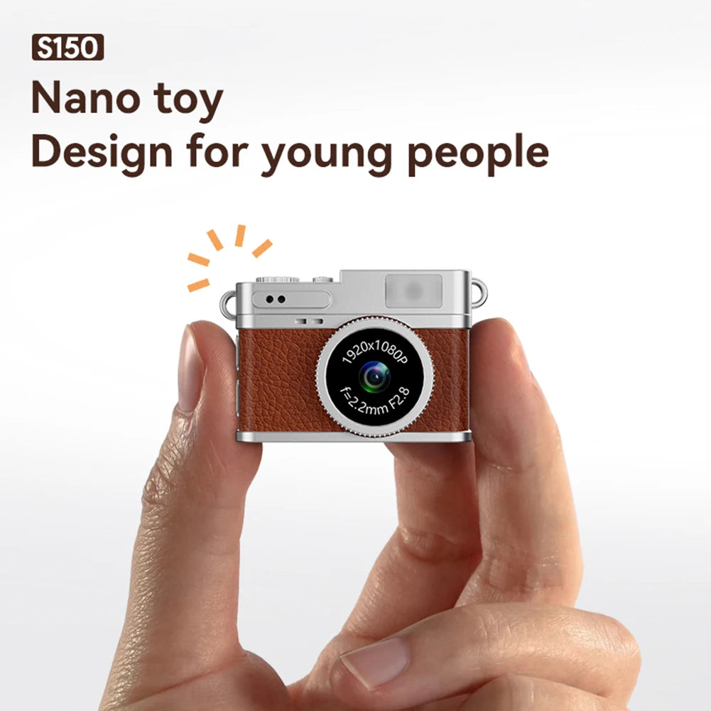 S150 Retro Digital Camera Mini Video Cam Photography Point Camera 1080P Pocket Video Recorder with LED Flash Light for Kids Toys