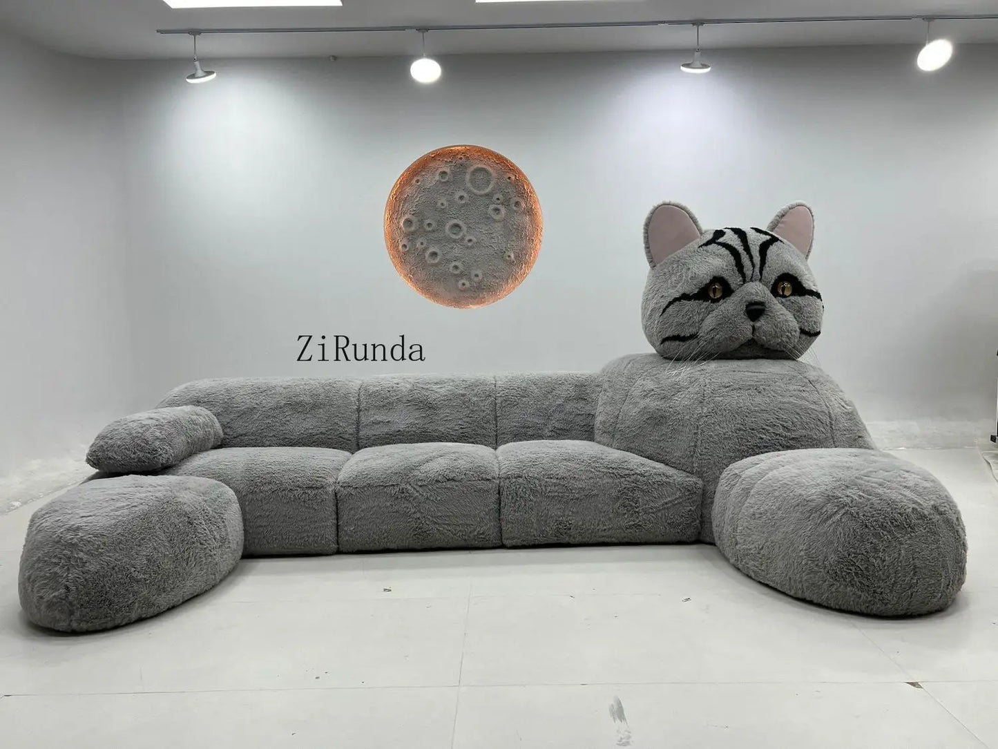 Cat-shaped cartoon animal sofa living room creative size apartment fabric plush sofa