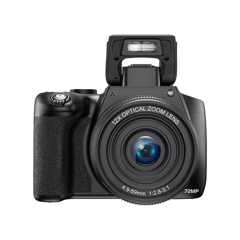 4K HD Digital Camera for Photography Auto Focus 12X Optical Zoom Vlogging Camera for YouTube 72MP WiFi Livestream Video Cameras