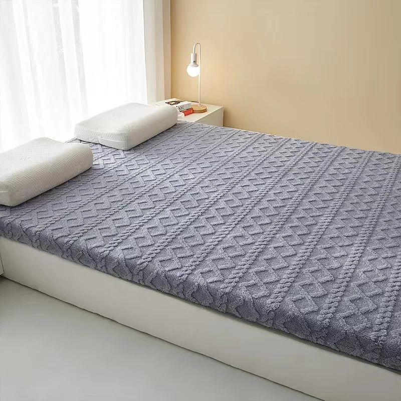 Thick Velvet Mattress Single Double Size Sponge Mattress Cushion Mat Soft Tatami Sleeping Pad