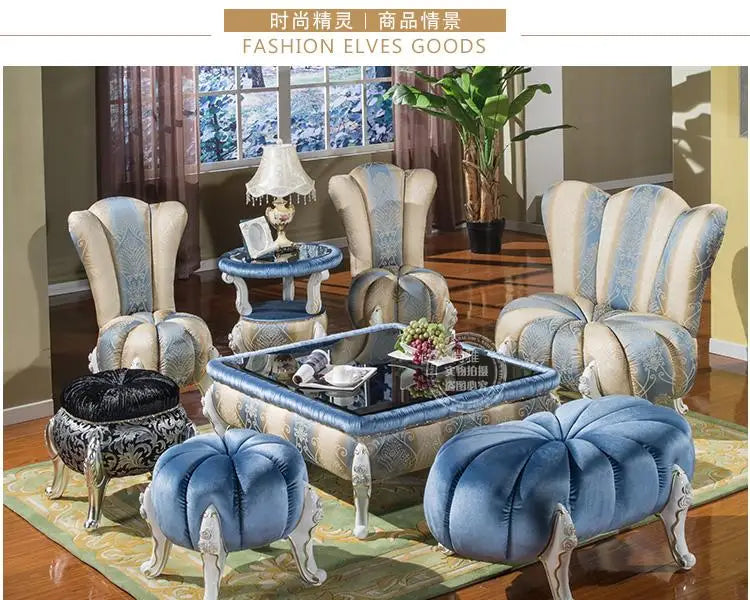 European-Style Leisure Chair Coffee Table Three-Piece Living Room Sofa Couch Balcony Table and Chair Living Room
