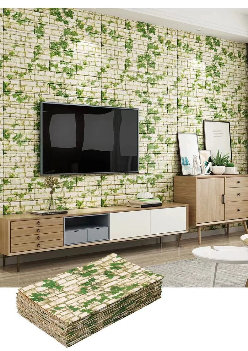 70cmx1/5/10m 3D Wallpaper Decoration Self-adhesive Antique Foam Brick Wallpaper Living Room Bedroom Waterproof 3d Wall Sticker