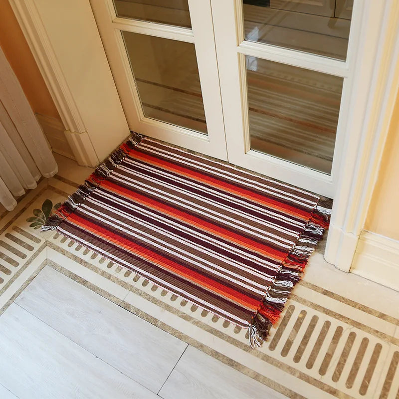 Cotton Soft Tassel Home Carpets for Living Room Bedroom Decorate Carpet Floor Door Mat Nordic LinenArea Rug Mats