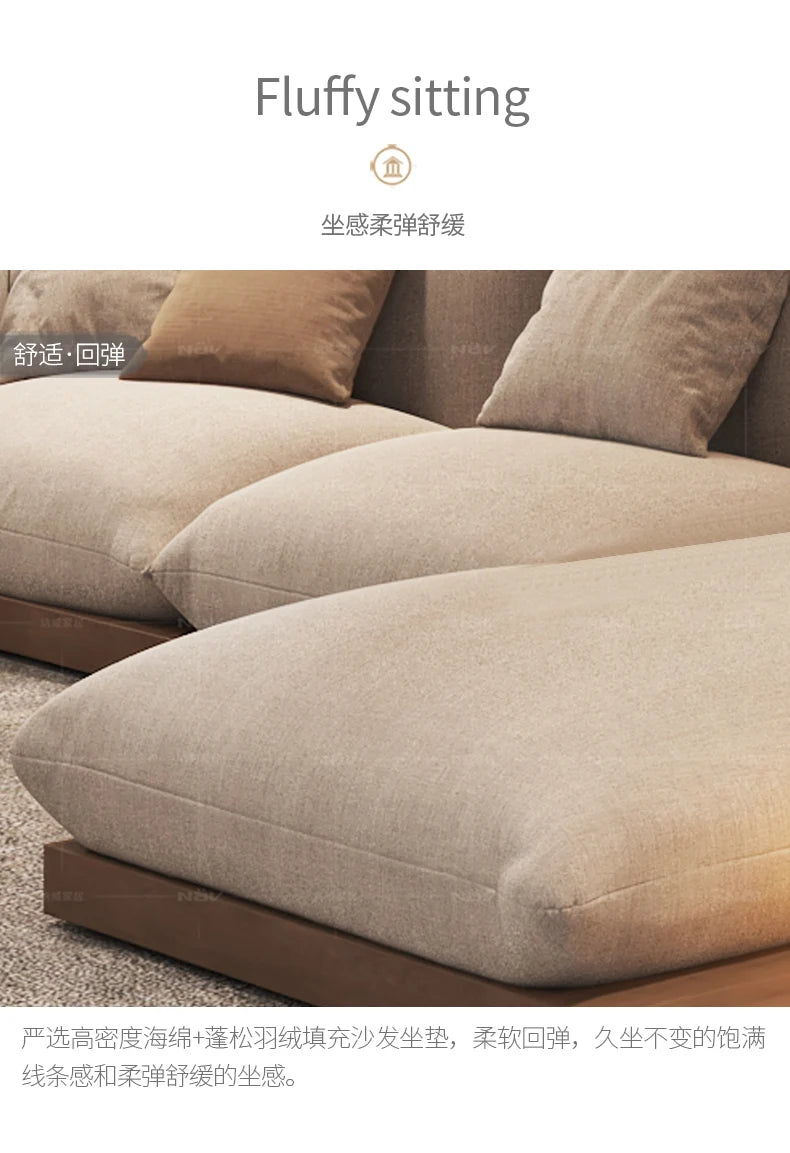 Japanese-style log wabi-sabi wind platform bread fabric sofa living room minimalist creative furniture