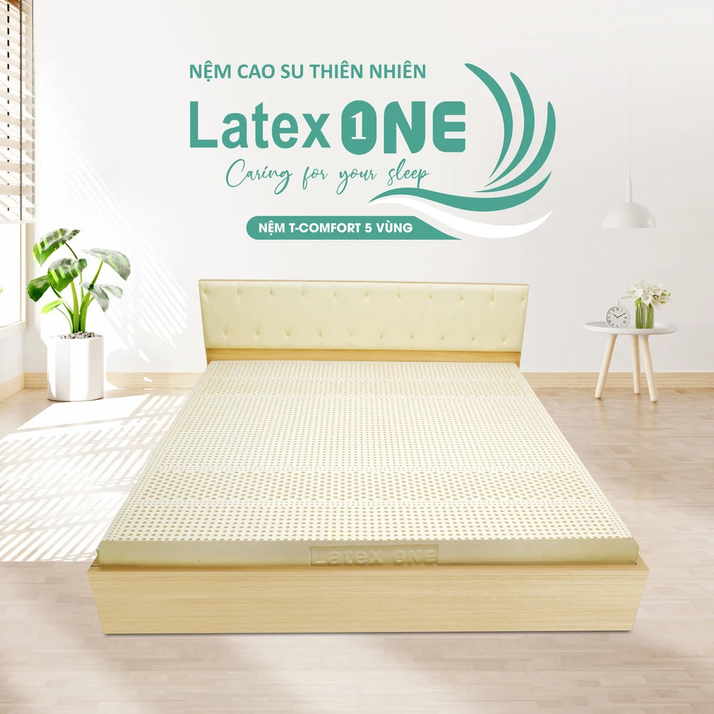 High Quality Min MOQ Queen Size 100% Eco Natural Latex Mattress Support Temperature Regulation Rebound T-Comfort from Vietnam