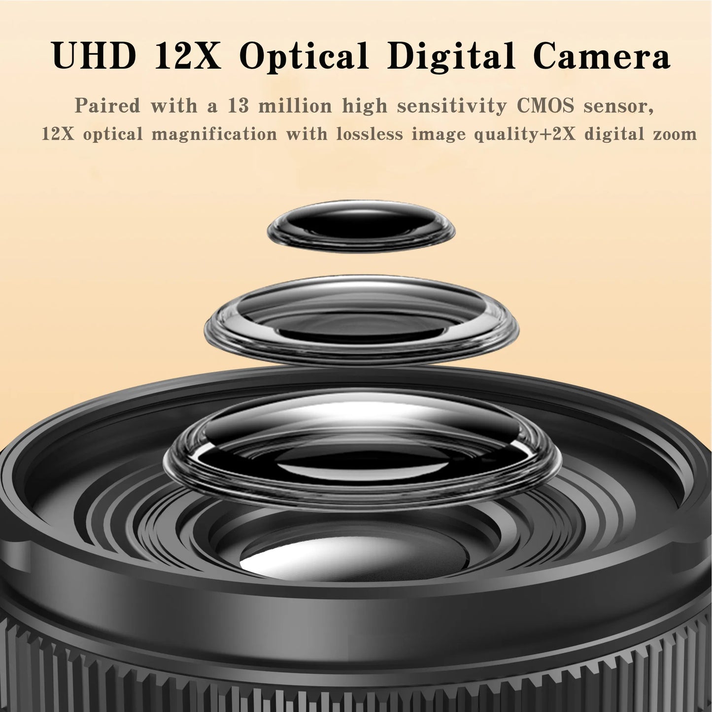 4K HD Digital Camera for Photography Auto Focus 12X Optical Zoom Vlogging Camera for YouTube 72MP WiFi Livestream Video Cameras