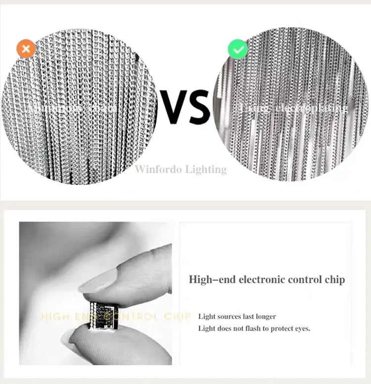 2024 Modern Art Decor Tassel Pendant Lamps Chain Chandelier for Bedroom Living Room Restaurant Lights Winfordo 110V / 220V