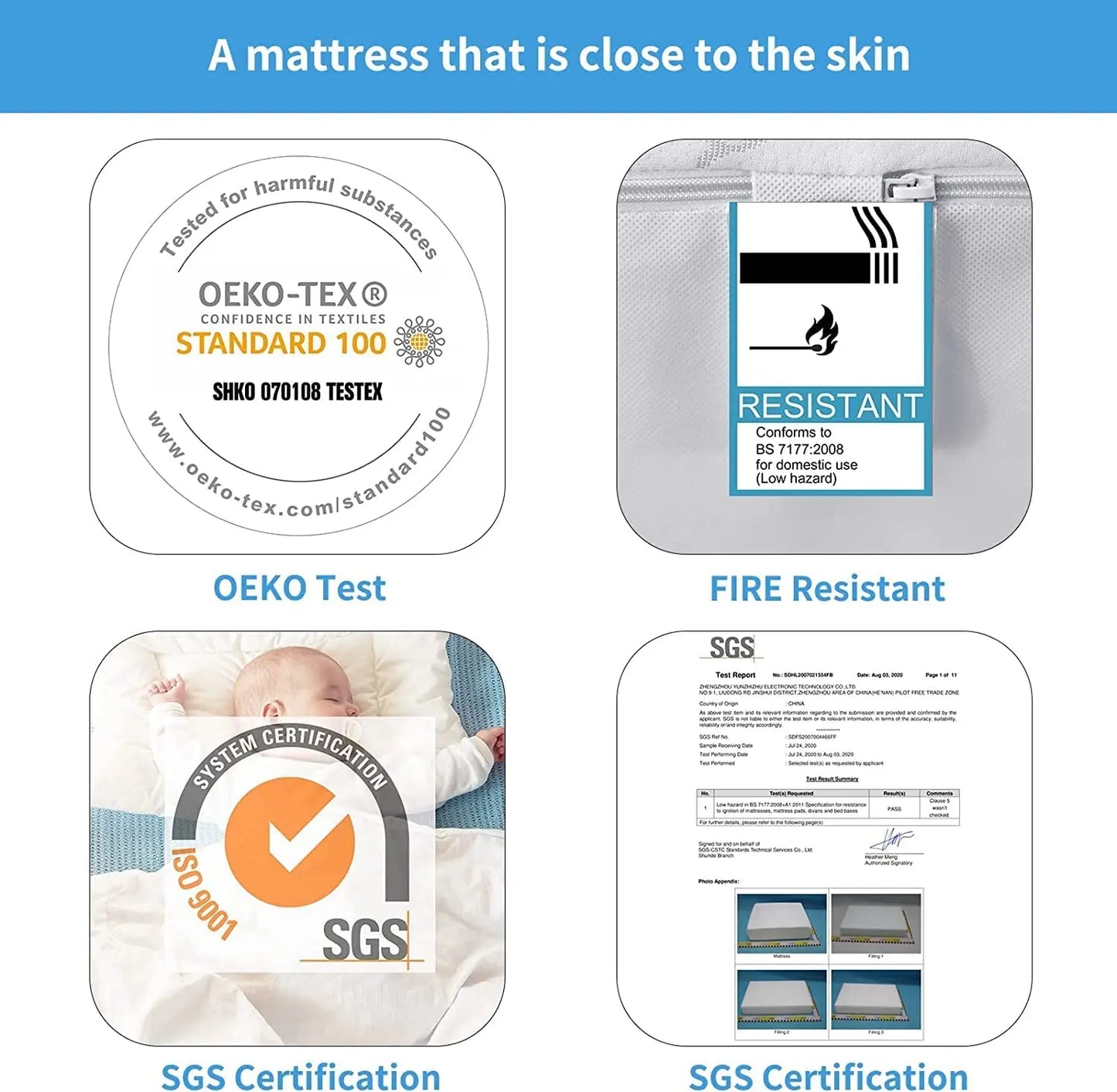 Good Nite Cloud-Like 4.3" Memory Foam Mattress - Plush Pressure-Relieving Topper with Ice Silk Cover for Sweat-Free Sleep