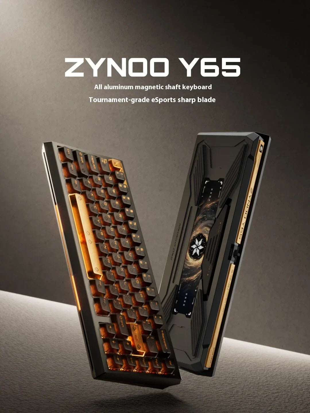 ZYNOO Y65 Magnetic Switch Keyboard Wired Gaming Aluminum Alloy 8K RGB Mechanical Keyboard 0.001mm RT Gasket Keyboard PC Gamer