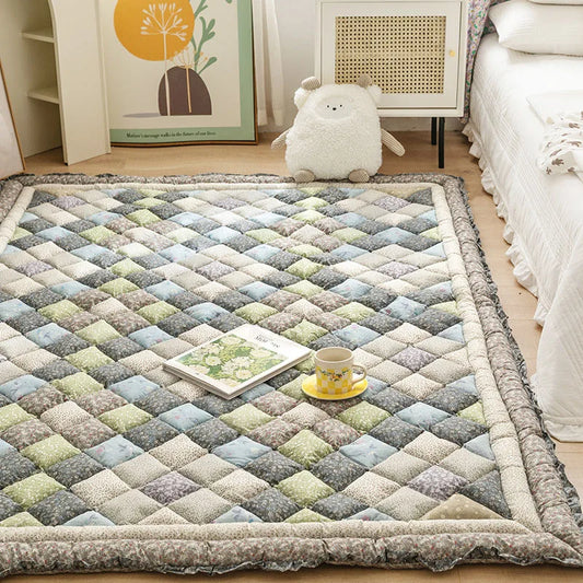 Cotton Floor Mat Large Carpet for Living Room Quilted Thicken Bedroom Area Rugs Coffee Table Sofa Carpet Tatami Kids Playing Mat