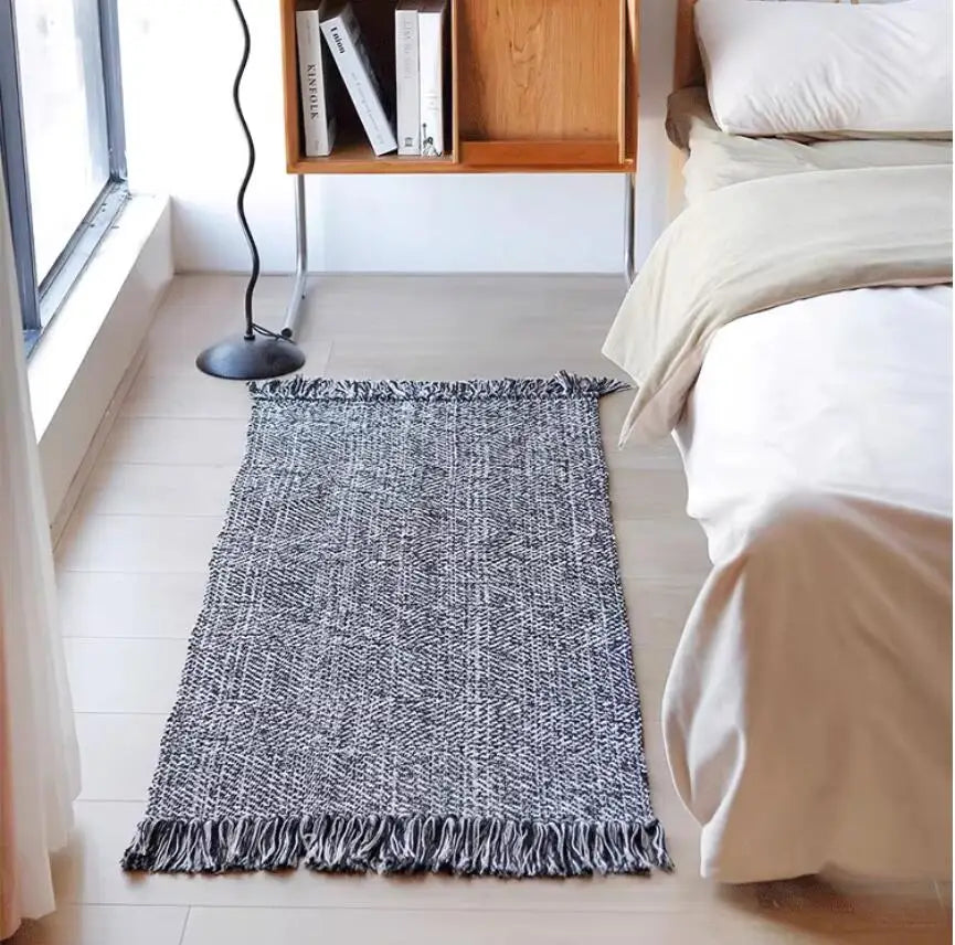 Kilim Cotton Linen Woven Carpets for Living Room Home Bedroom Rug Sofa Coffee Table Bedside Mat Modern Carpet with Tassel Tapis