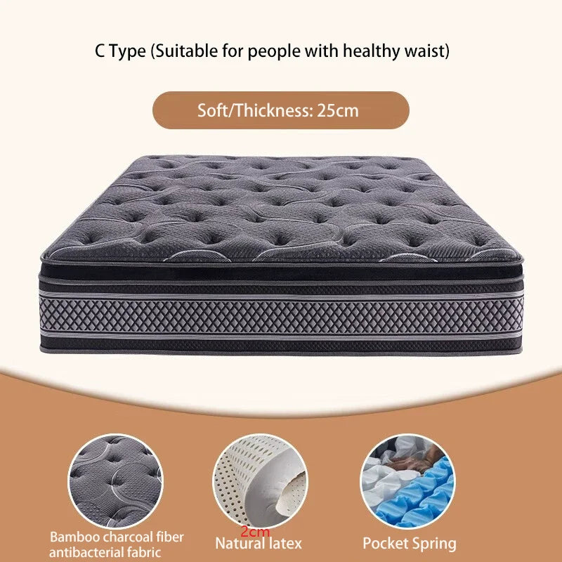 Luxury Hybrid Queen Bed Mattress Breathable Rolled Mattress in a Box Home Furniture for Villa & Hotel