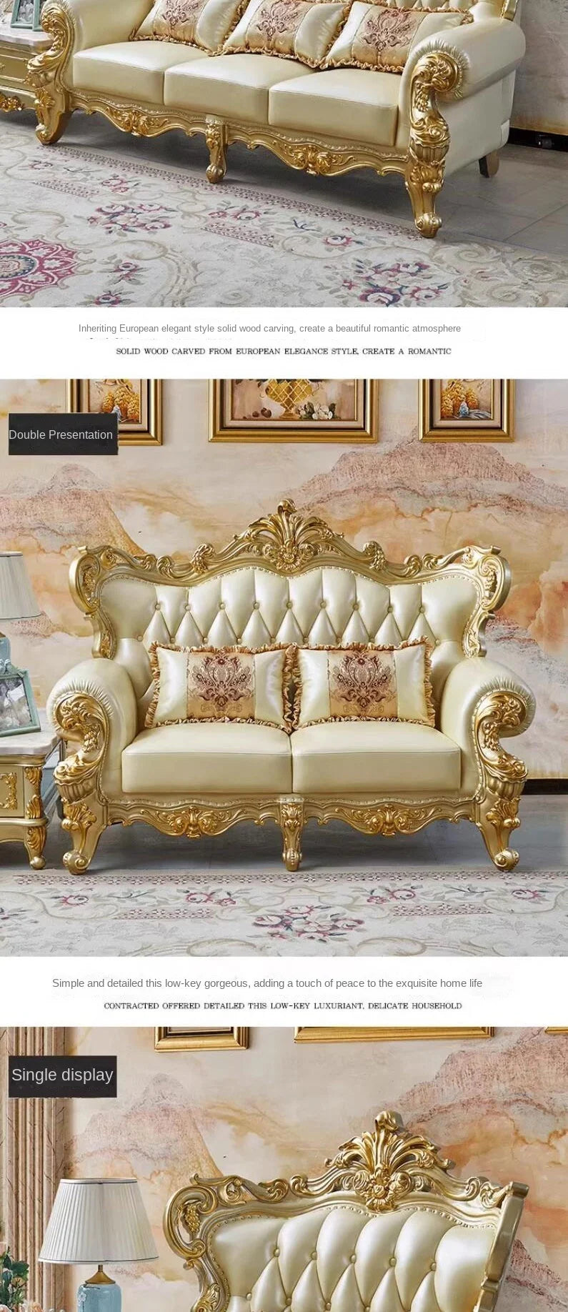 Large Filler Golden Sofas Wood Design Reclining Designer Luxury Couch Lounges Modular Nordic Canape Salon Furniture Home