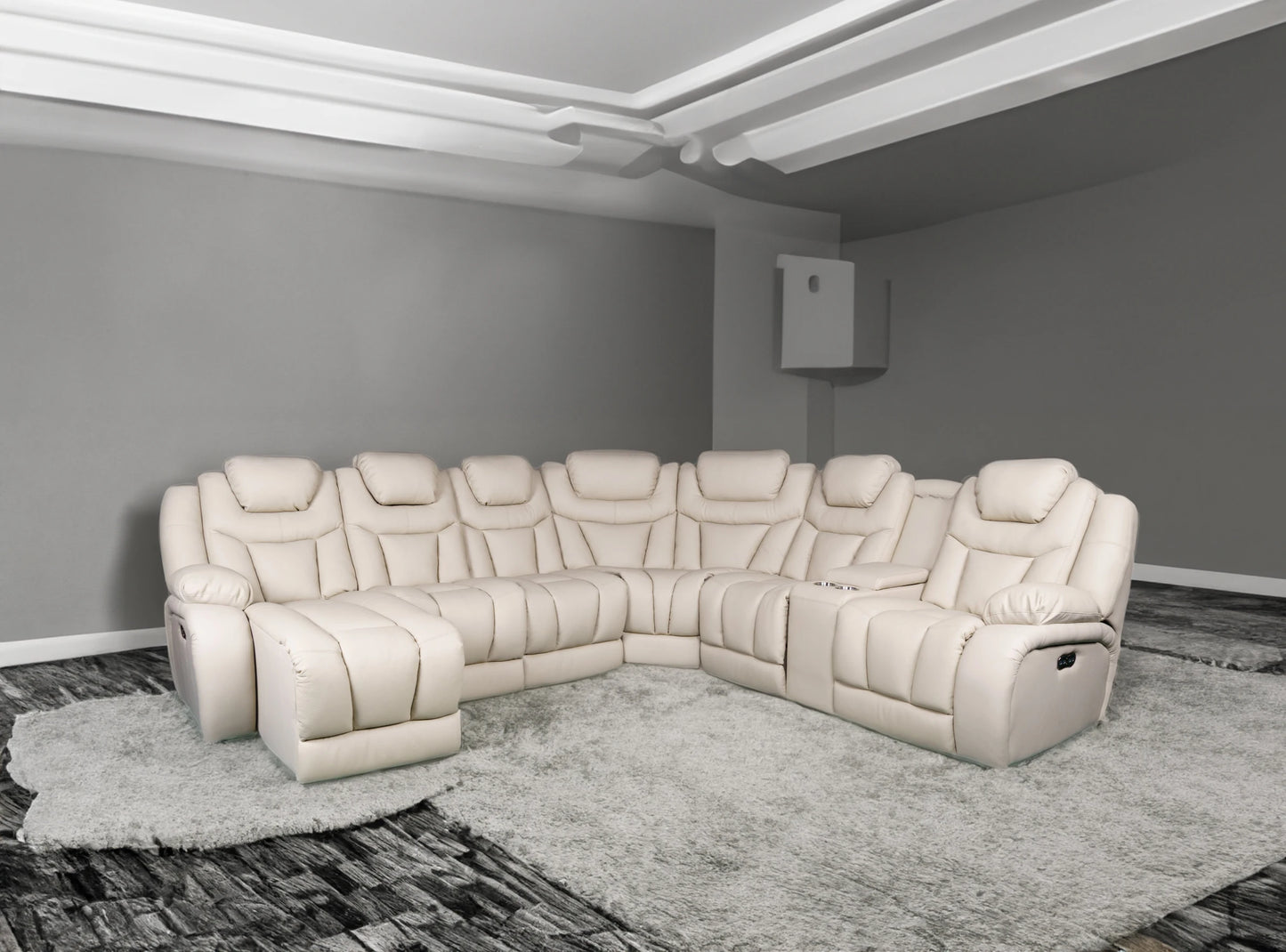 Living Room Sofa Set Recliner Leather U Shaped Sectional Sofa, Electric Recliner Sofa Set 6 Seat 7 Seat 8 Seat