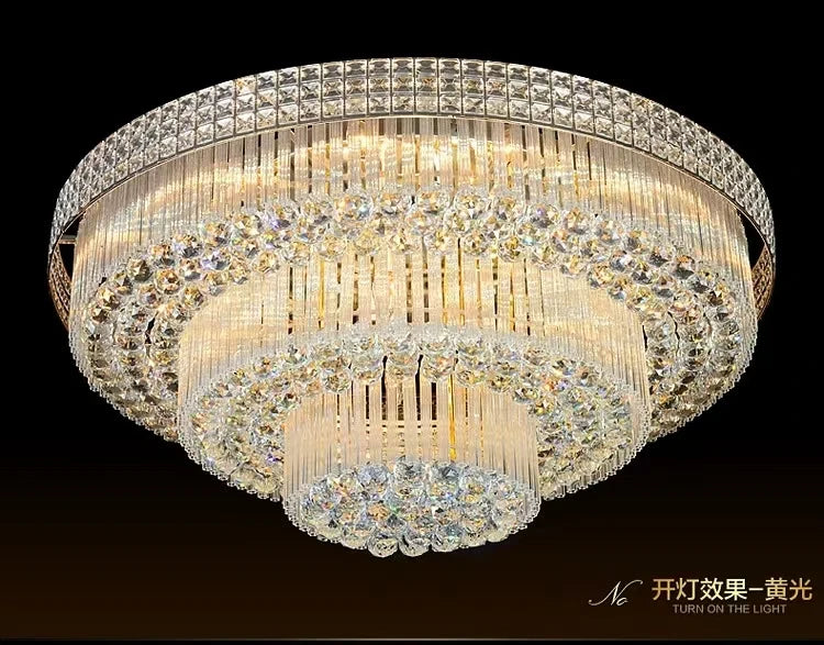 Nordic Modern Golden Round Ring Hanging Light Modern LED Crystal Ceiling Chandelier Lamp For Dinning Living Room Hall Home Decor