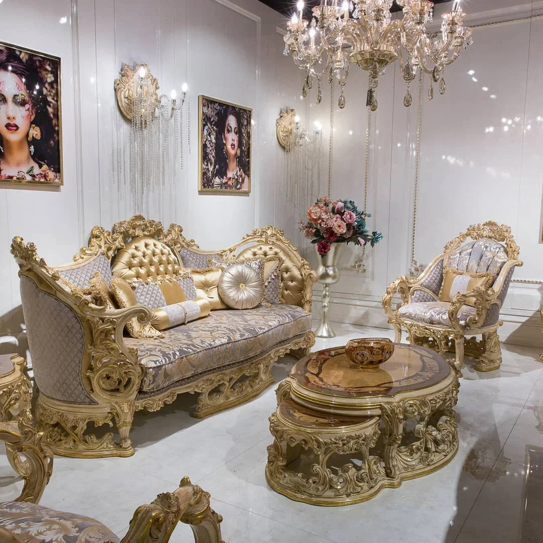 Luxury Furniture Set Living Room Sofa, Wooden Dubai Sofa Set Furniture Price Royal Sofa Set Furniture