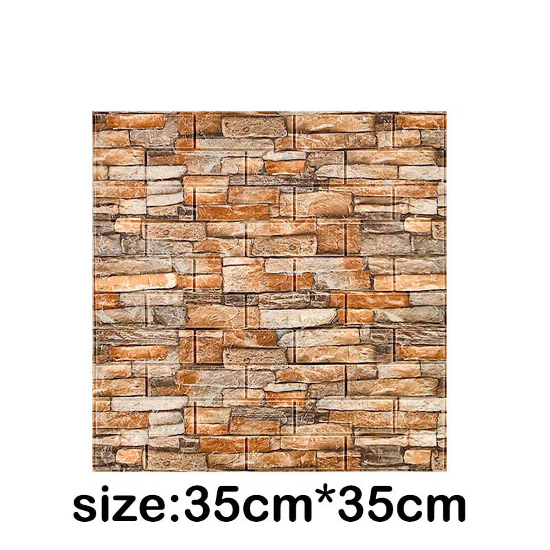 12Pcs 35*30cm High Quality 3D Foam Wall Panel Brick Retro Wallpaper Ceiling Self Adhesive Wallpanel Background Home Decoration