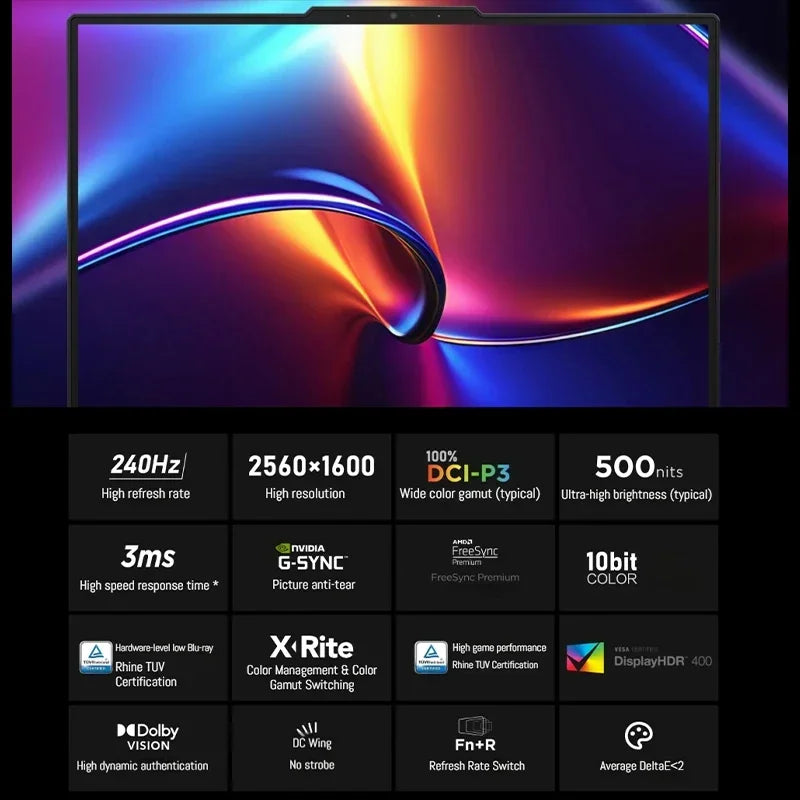 Lenovo 2025 NEW LEGION R9000P Gaming Laptop Ryzen 9 8945HX GeForce RTX 5060/5070 RAM 32GB 1T SSD 16-inch 240Hz Game Notebook PC