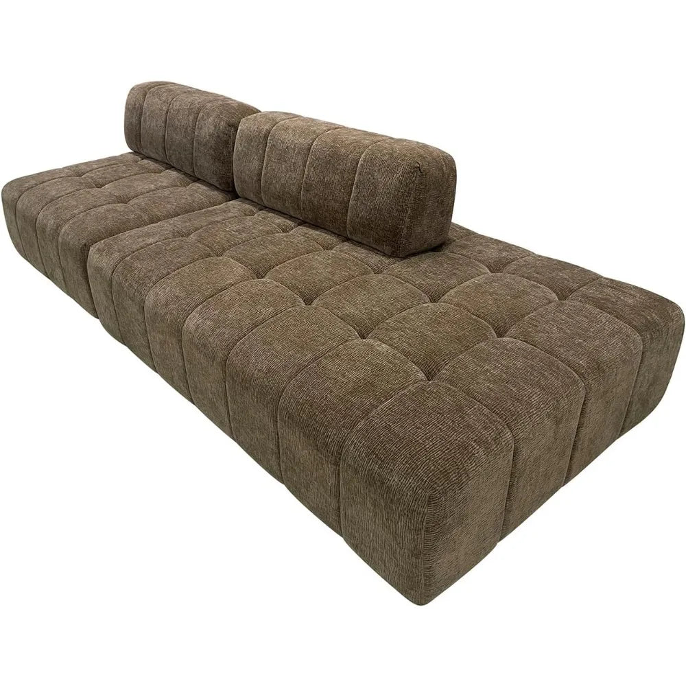 135"Curved Sectional Sofa,Modern Boucle Fabric Upholstered Modular Couch Oversized 6-Seat Sofa for Living Room,Bedroom,Apartment