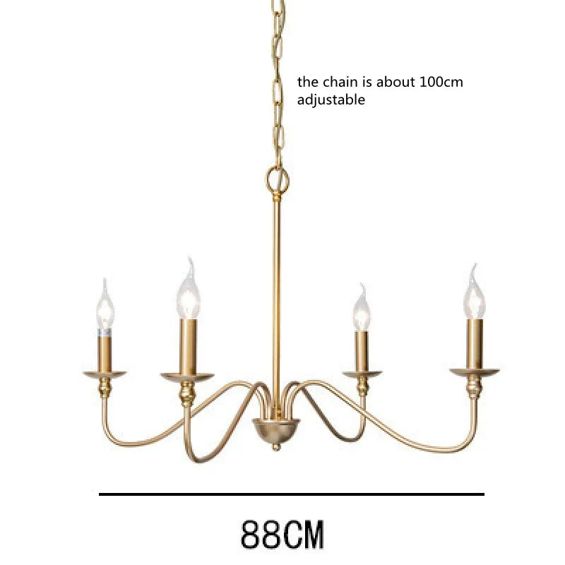 Retro Loft Living Room Chandelier Lighting E14 Vintage American Style Black/Gold Ceiling Chandelier Household Dining Room Light