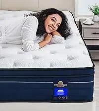 Queen ,14 Inch Gel Memory Foam Hybrid Mattress in a Box,Motion Isolation Individually Pocket Innerspring ,Pressure Relie