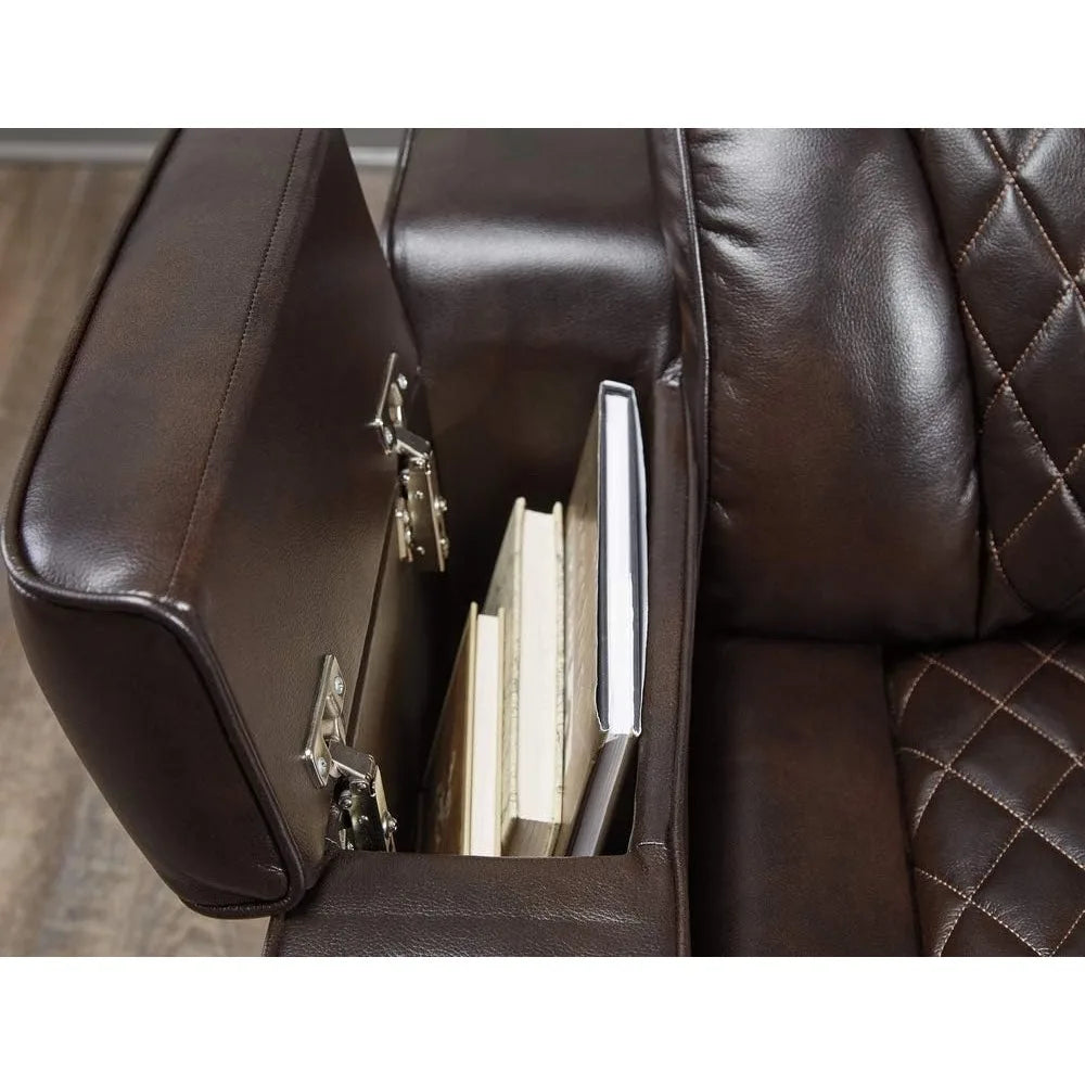 Warnerton Faux Leather Power Reclining Sofa with Adjustable Headrest living room furniture