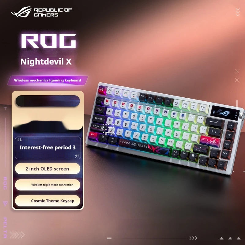 ROG Azoth X Wireless Tri-mode Mechanical Keyboard Hot Swap 2“OLED Screen Gasket Mount Custom PC Esport Laptop Gaming Keyboards