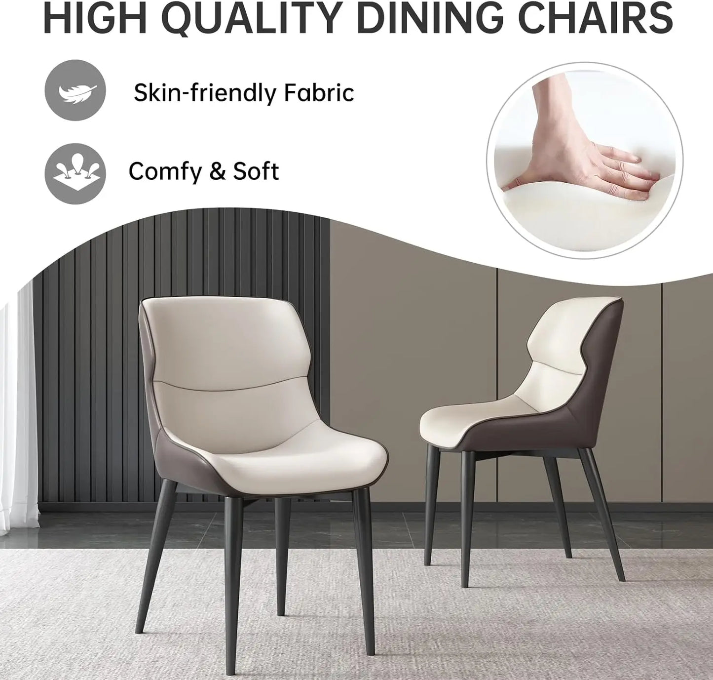 Dining Table Set for 4, 55" Oval Dining Room Table and Chairs Set 4C Baking Paint Technology, Dining Tables with 4 Chairs