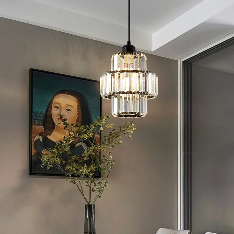 K9 Crystal Pendant Light Indoor Dining Room Nordic Modern Ceiling Chandelier for Bedroom Decoration Led Adjust Lighting Fixtures