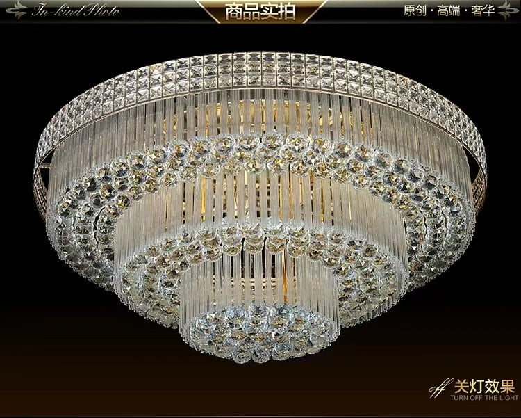 Nordic Modern Golden Round Ring Hanging Light Modern LED Crystal Ceiling Chandelier Lamp For Dinning Living Room Hall Home Decor