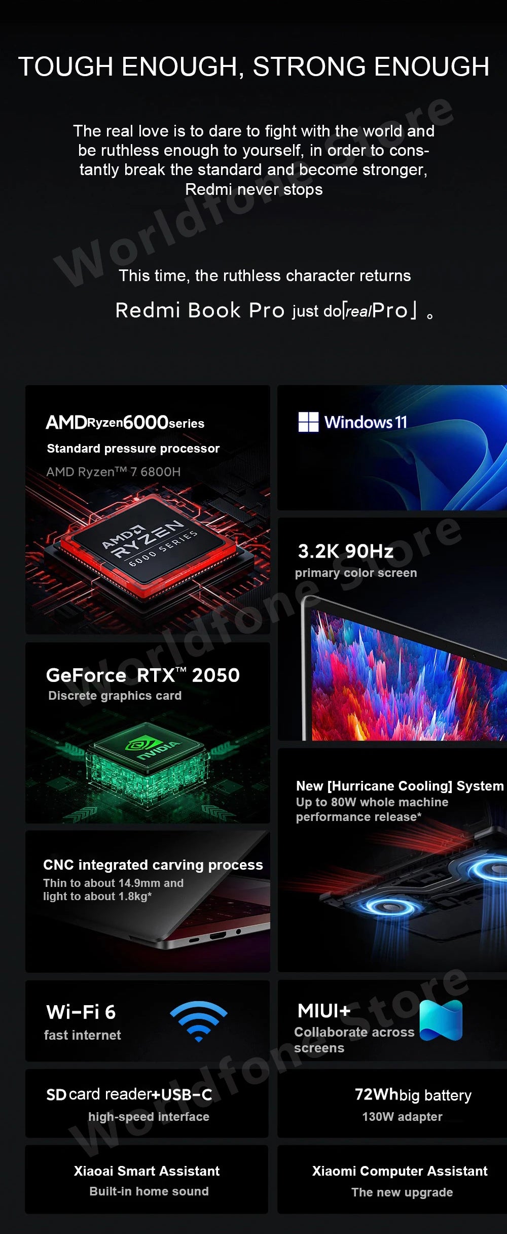 Xiaomi Laptop Redmi Book Pro 15 Ryzen R7-7840HS/R7 6800H 16G RAM 512G/1T 15.6Inch 3.2K 120Hz New Mi Notebook